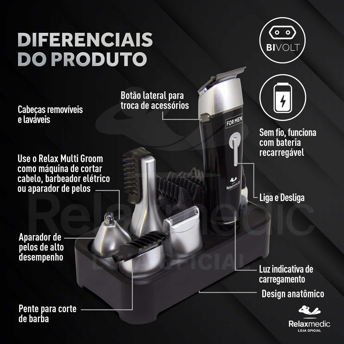 Barbeador Elétrico Multi Groom