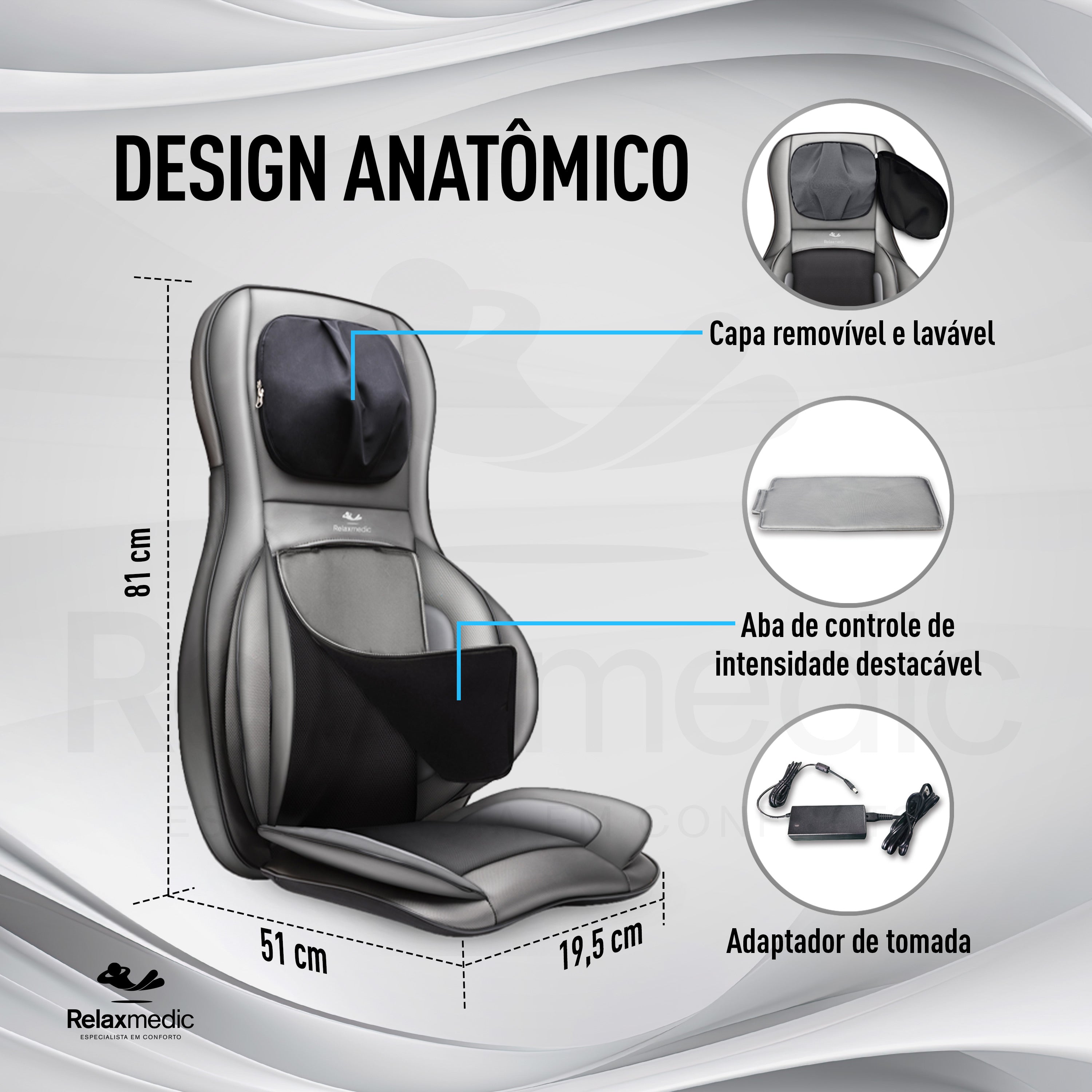 Assento Massageador Shiatsu Energy 3D
