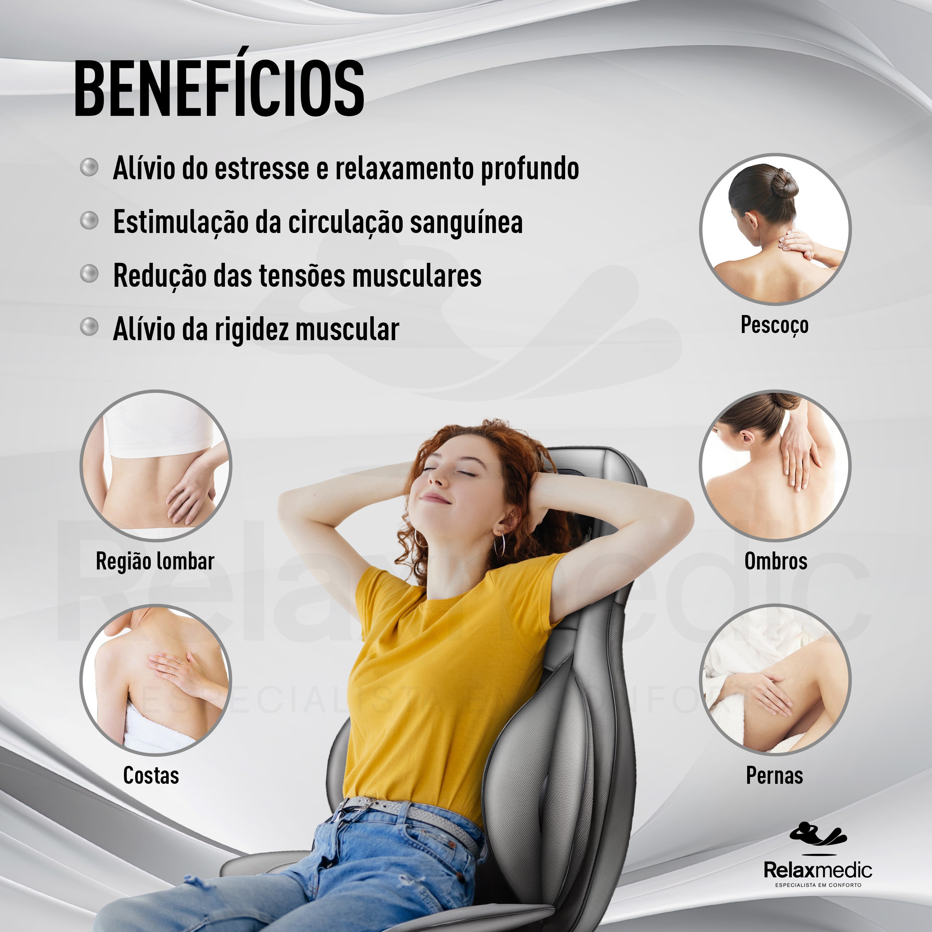 Assento Massageador Shiatsu Energy 3D