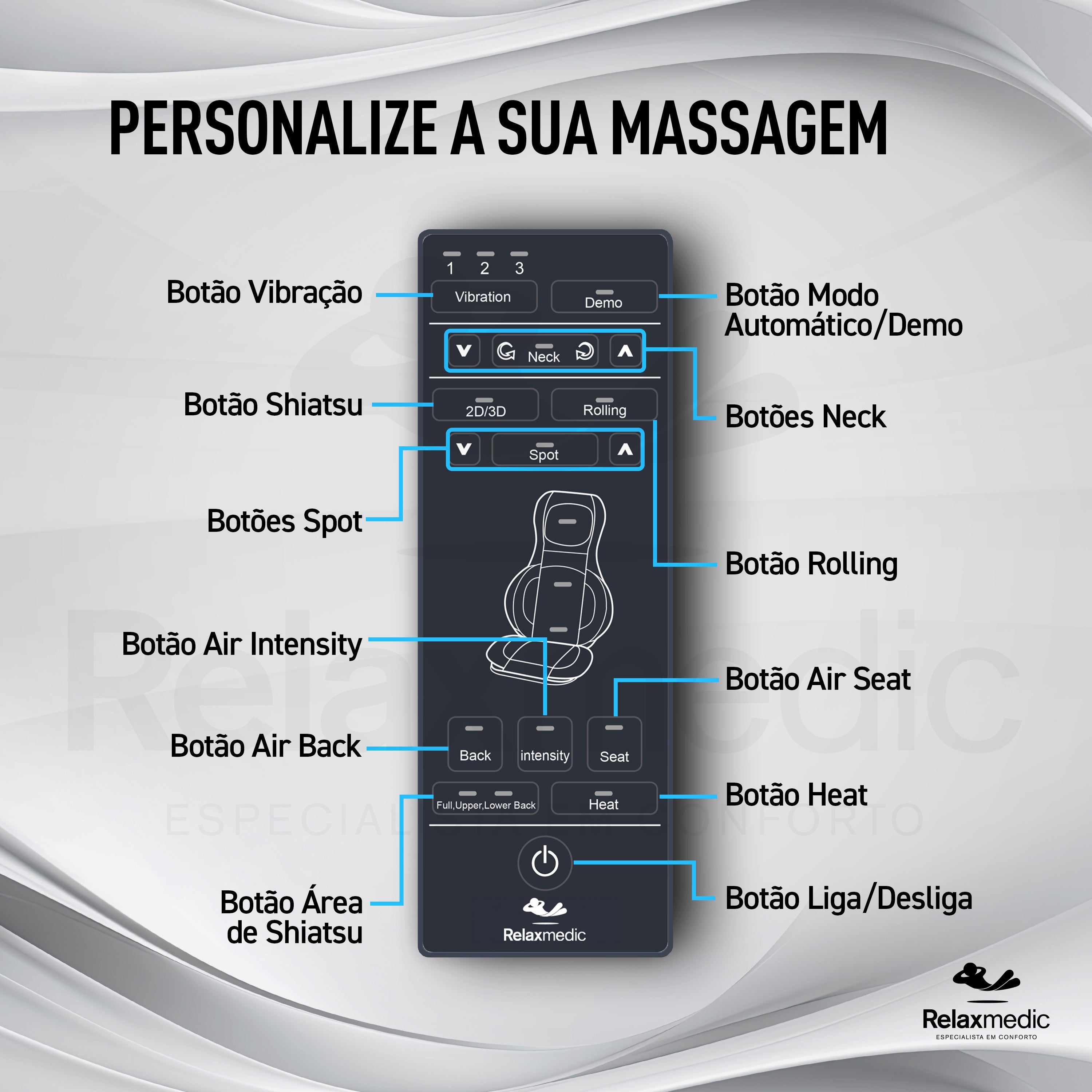 Assento Massageador Shiatsu Energy 3D