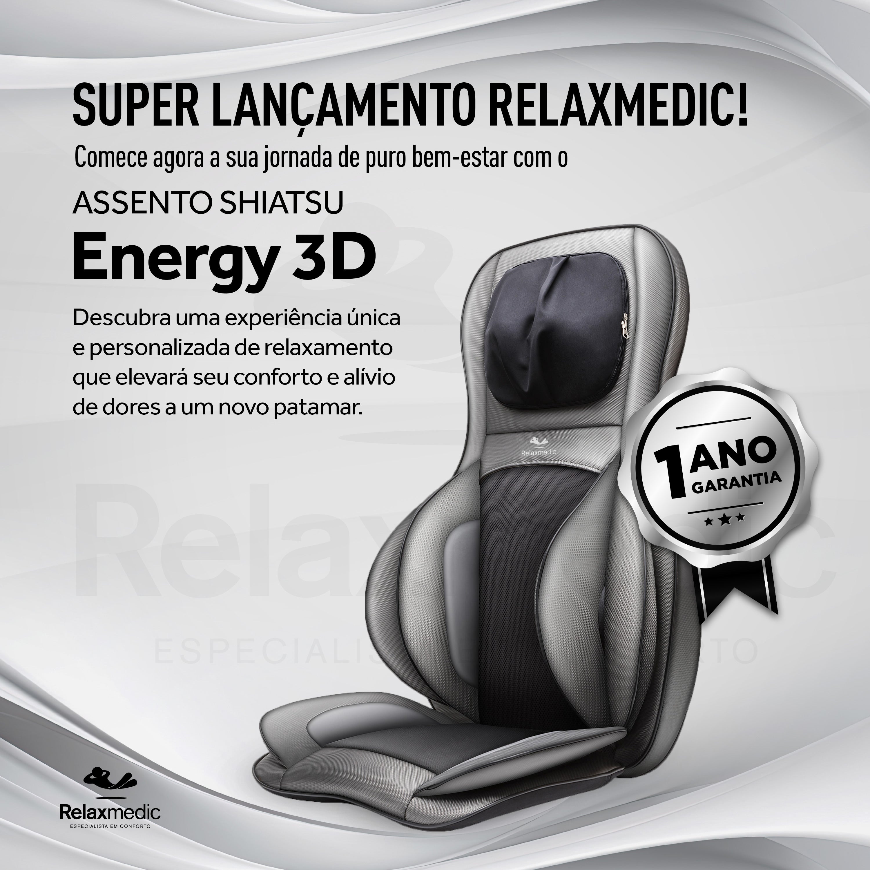 Assento Massageador Shiatsu Energy 3D
