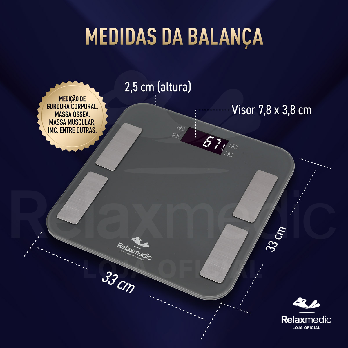 Balança de Bioimpedância Digital Fisio Sport
