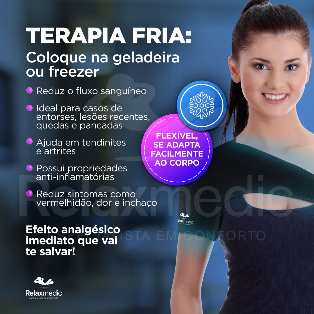 Bolsa Térmica Gel Ombro Preta