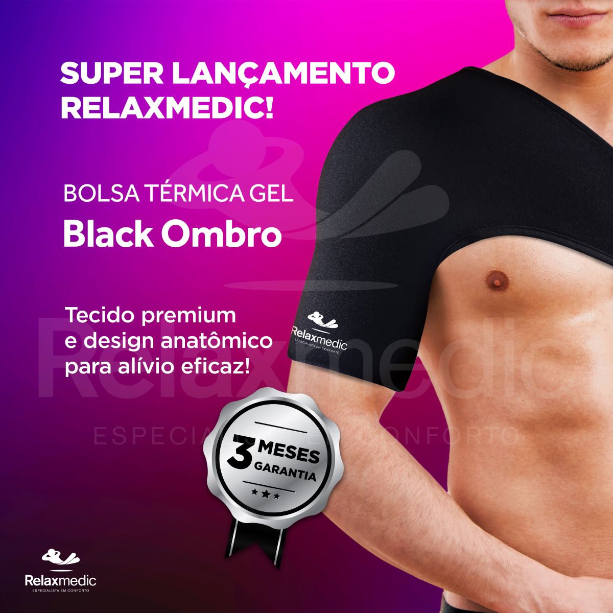 Bolsa Térmica Gel Ombro Preta