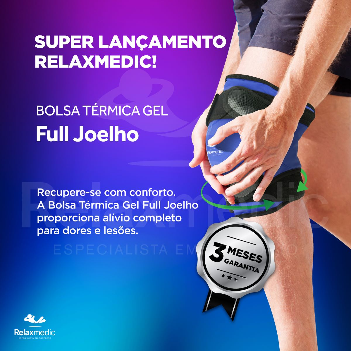 Bolsa Térmica Gel Full Joelho Azul