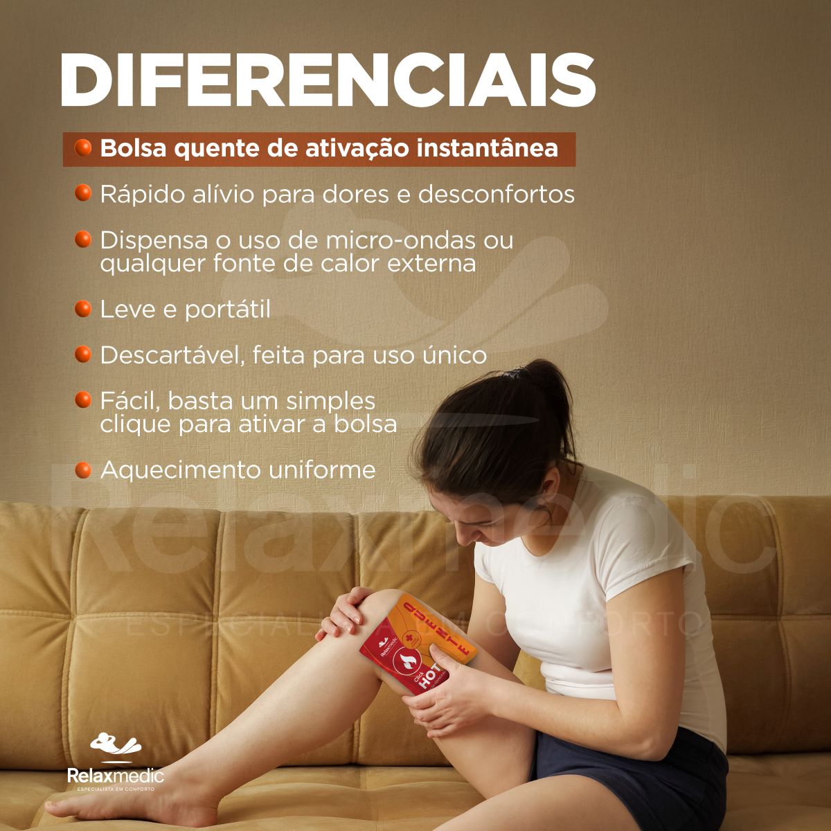 Bolsa Térmica Gel Click Hot Laranja