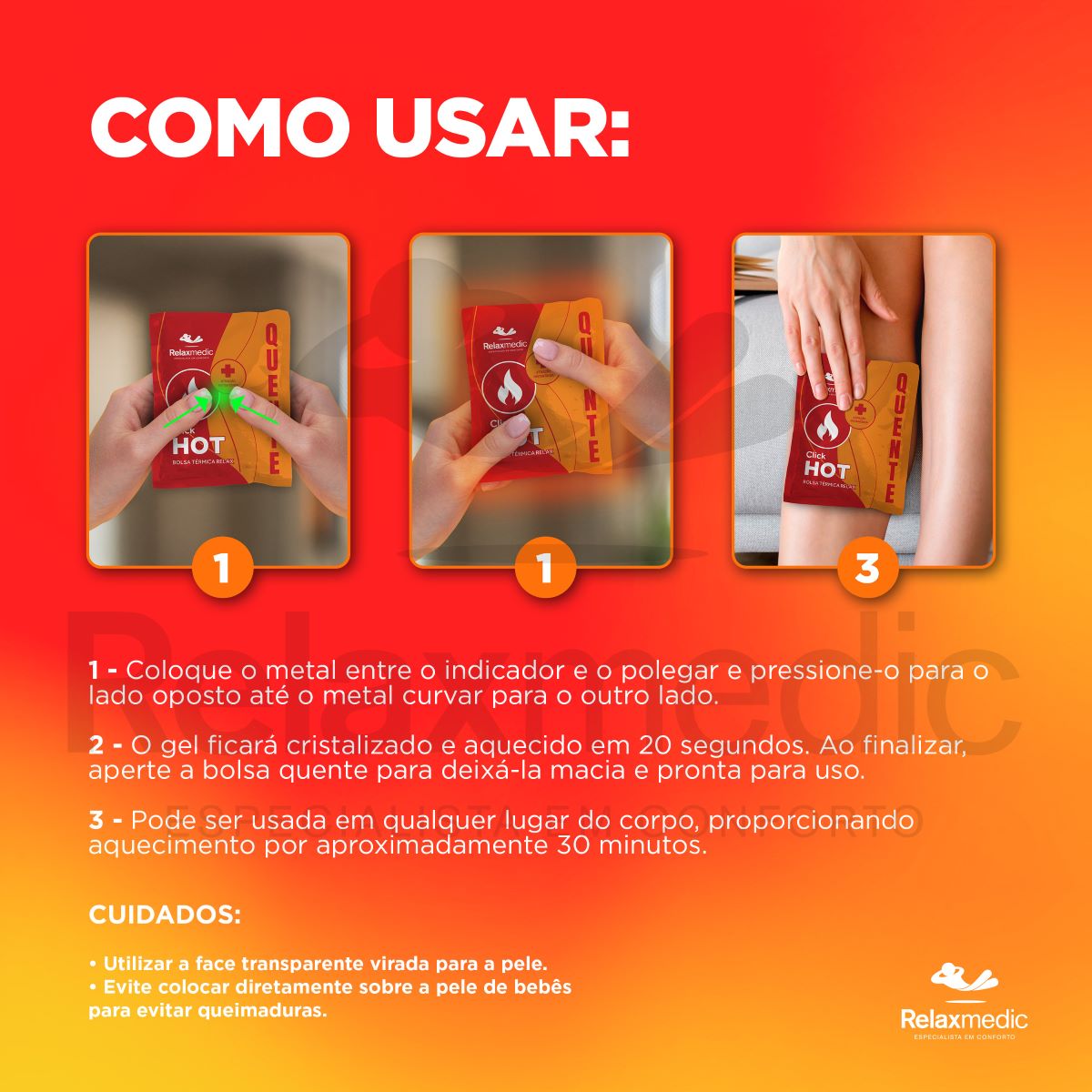 Bolsa Térmica Gel Click Hot Laranja