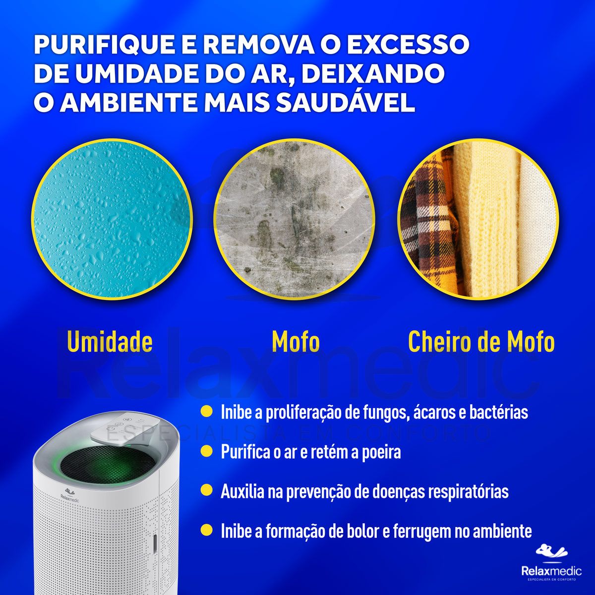 Desumidificador e Purificador de Ar Q9