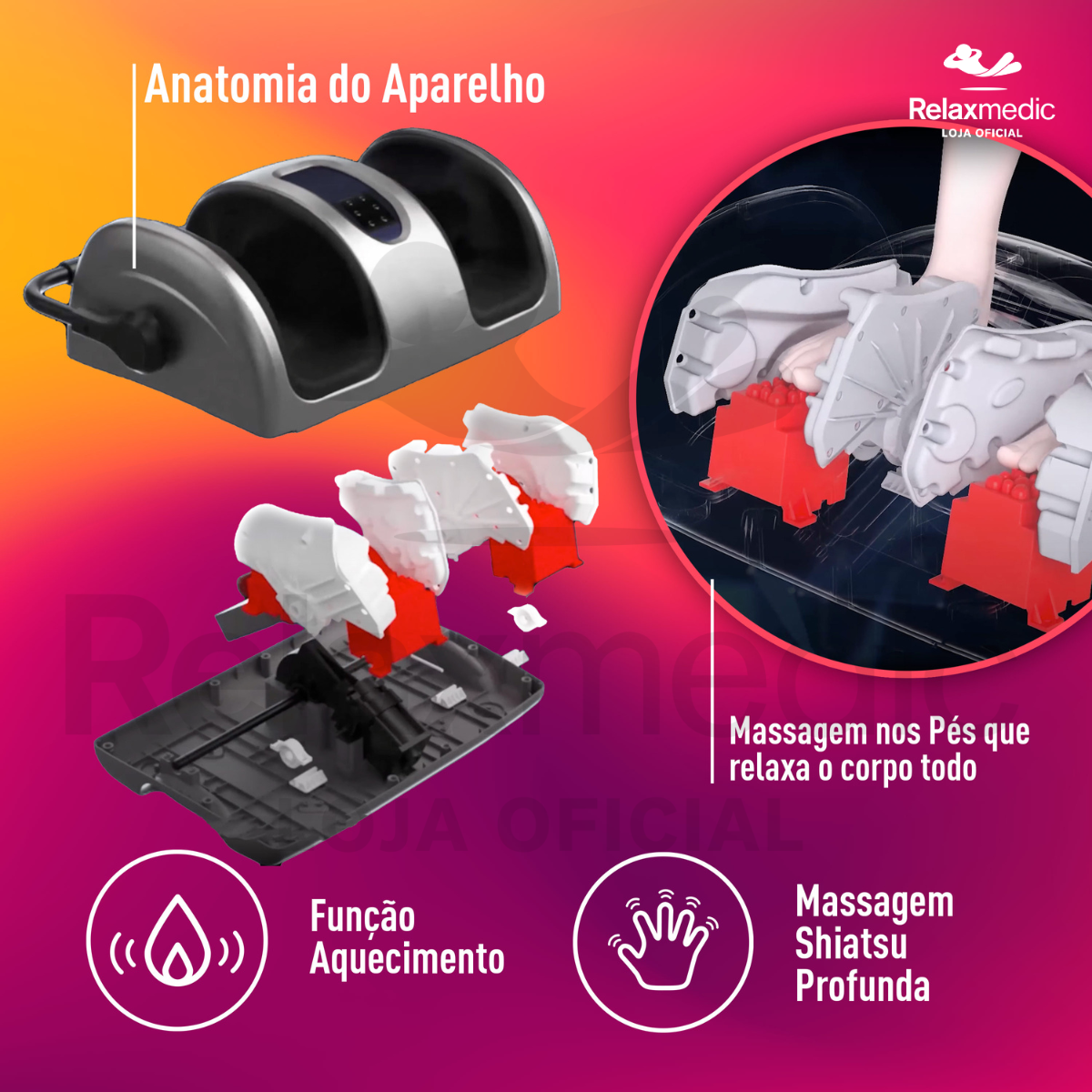 Massageador de Pés e Pernas Shiatsu Foot