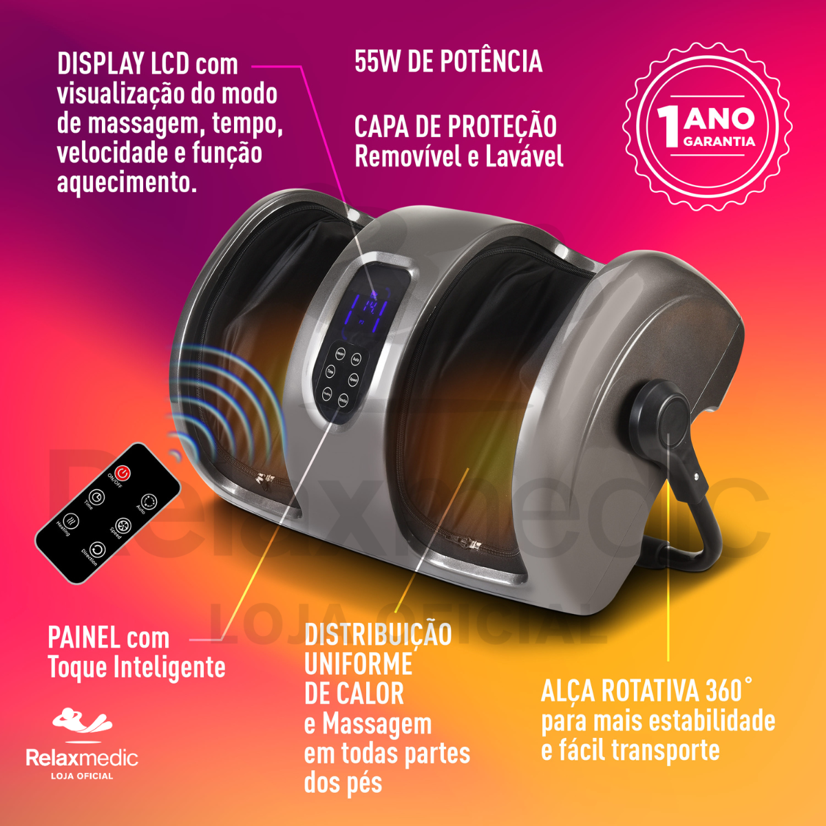 Massageador de Pés e Pernas Shiatsu Foot