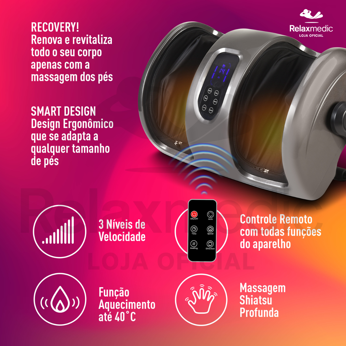 Massageador de Pés e Pernas Shiatsu Foot
