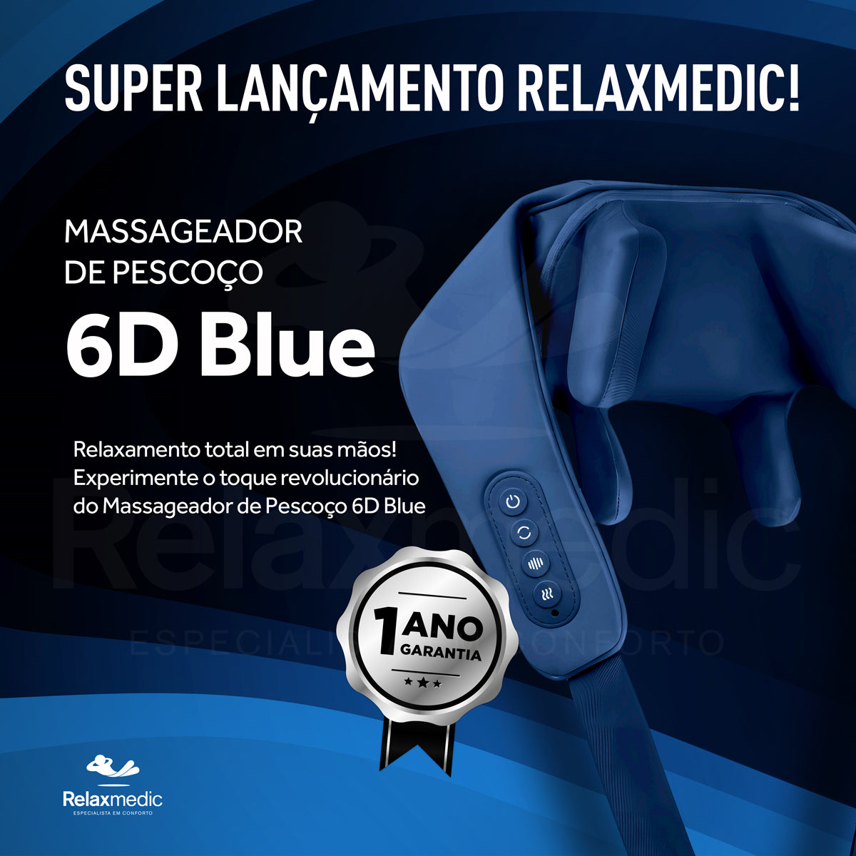 Massageador Pescoço Blue 6D