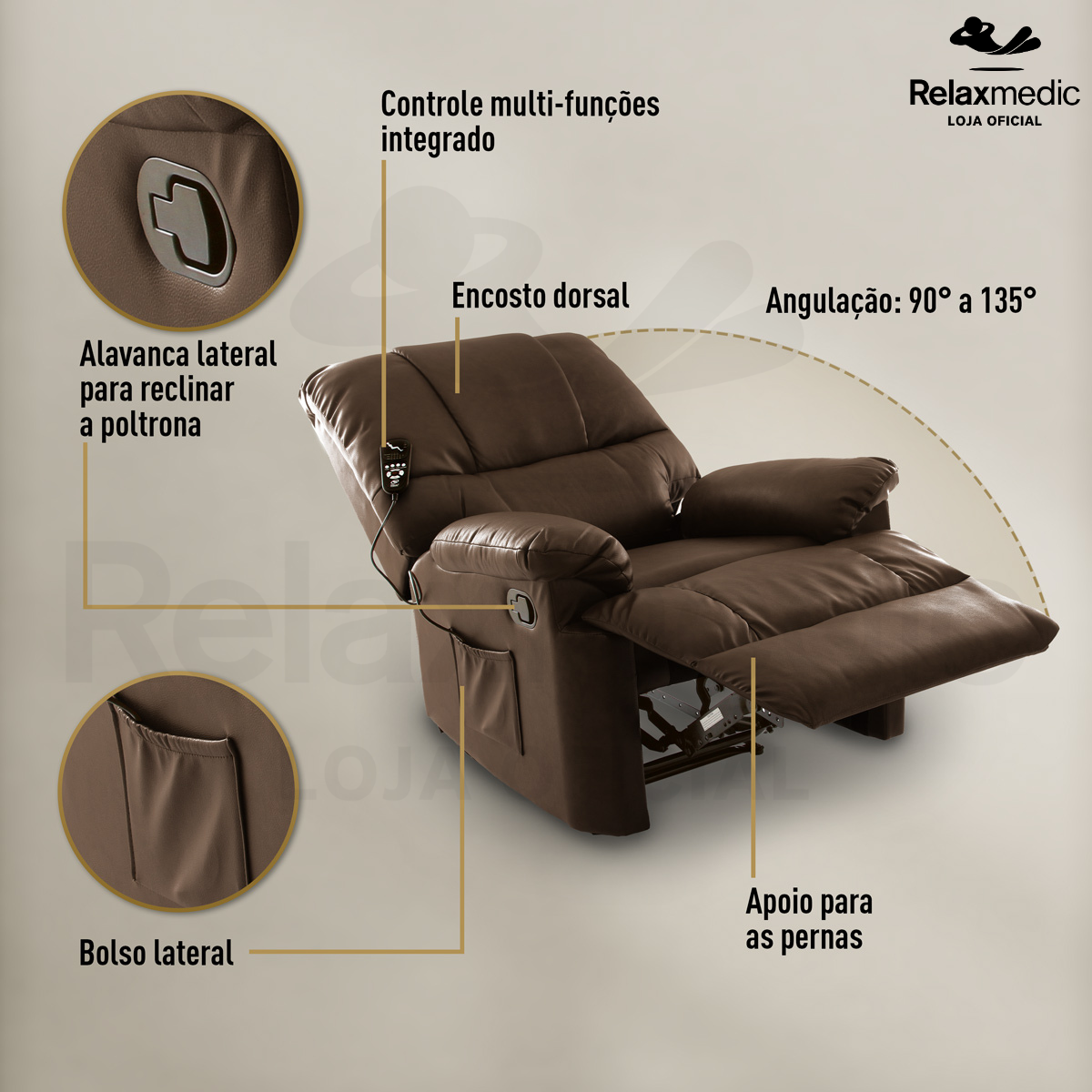 Poltrona do Papai Massageadora Reclinável