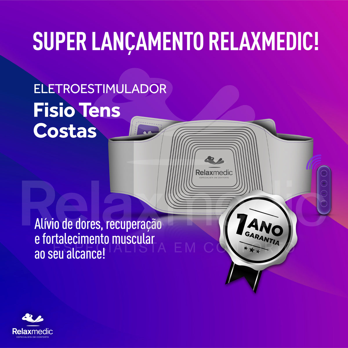 Eletroestimulador Fisio Tens Costas