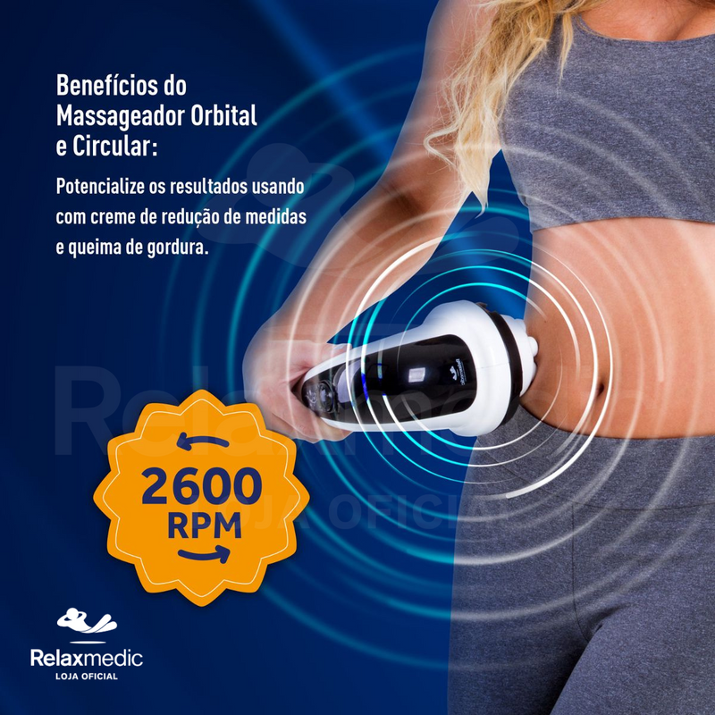 Massageador Elétrico Orbital 2600 Rotações 127V - Relaxmedic