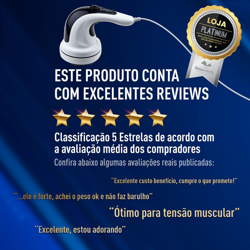 Massageador Elétrico Orbital 2600 Rotações 127V - Relaxmedic