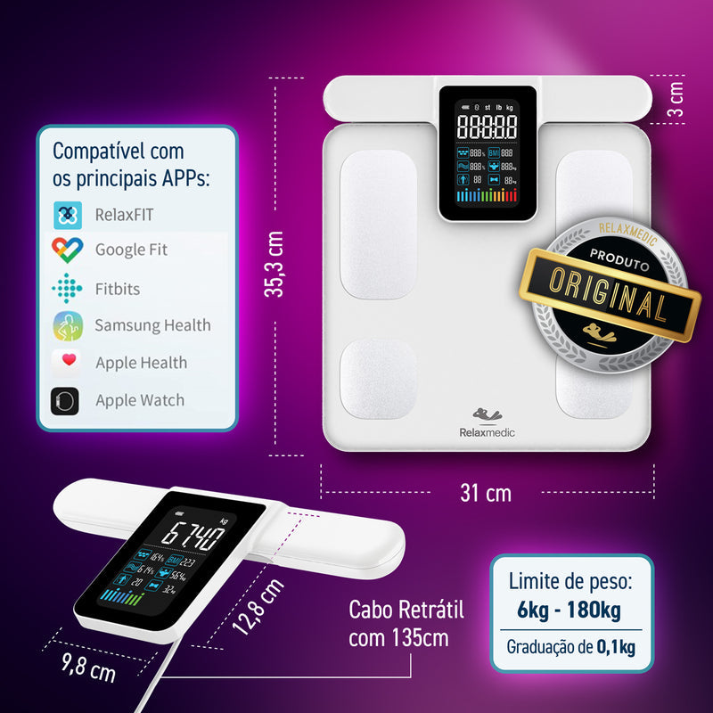 Balança de Bioimpêdancia BodyScan Pro Branco